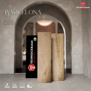 Carrelage Grès Cérame Effet Bois Barcelona Ocre — Collection Luxe-Tile par Technoceram