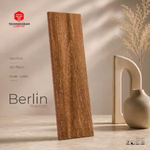 Carrelage Grès Cérame Effet Bois Berlin Marron — Collection Luxe-Tile par Technoceram