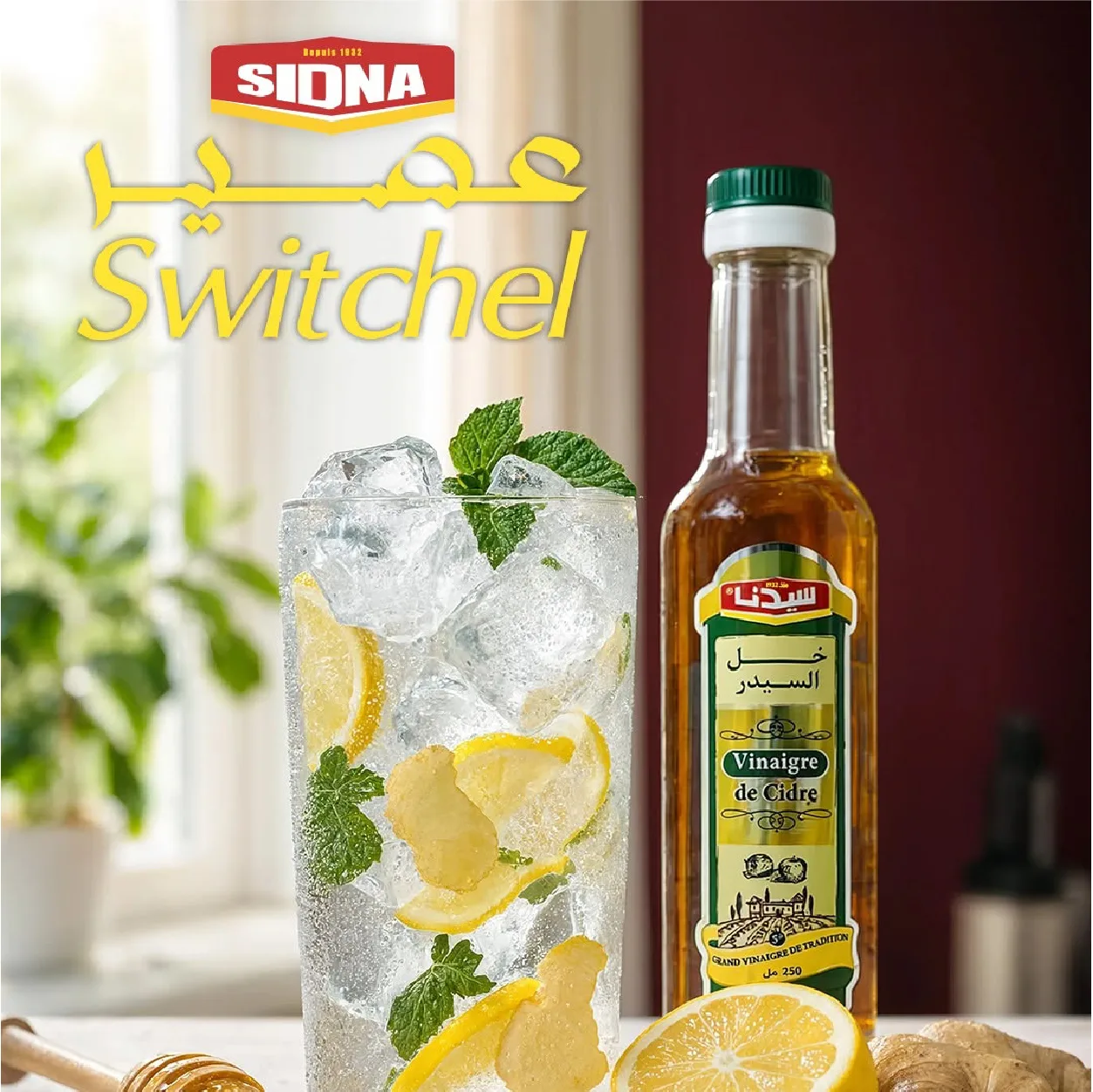 Vinaigre de Cidre Sidna – Bouteille Verre 250 ml